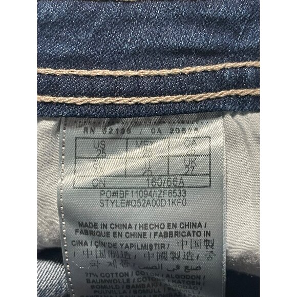 Guess Womens Blue Mid-Rise Cropped Skinny Jeans Size 25 Button Hem Stretch Denim - Picture 7 of 9